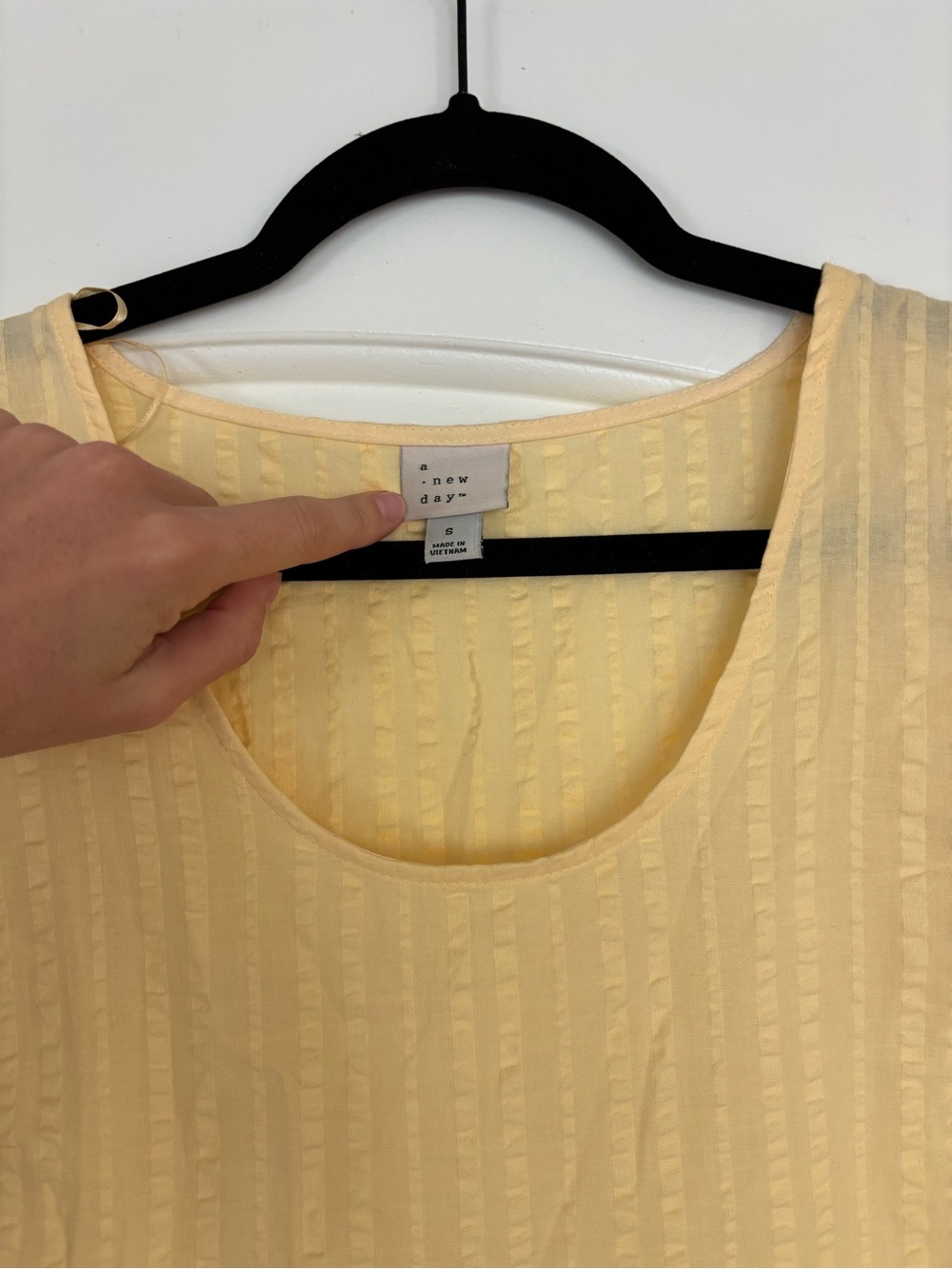 a new day Pale Yellow Textured Scoop Neck Tank